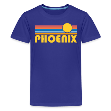 Phoenix, Arizona Youth Shirt - Retro Sunrise Phoenix Kid's T-Shirt - royal blue