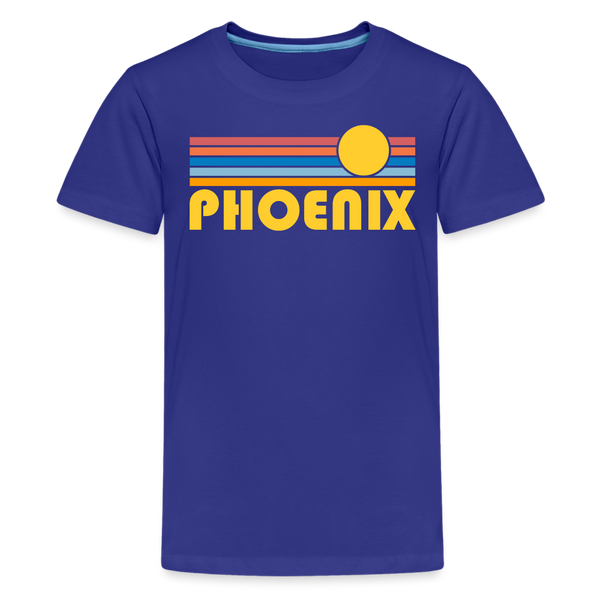 Phoenix, Arizona Youth Shirt - Retro Sunrise Phoenix Kid's T-Shirt - royal blue