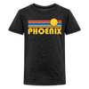 Phoenix, Arizona Youth Shirt - Retro Sunrise Phoenix Kid's T-Shirt - charcoal grey