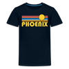 Phoenix, Arizona Youth Shirt - Retro Sunrise Phoenix Kid's T-Shirt - deep navy