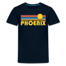 Phoenix, Arizona Youth Shirt - Retro Sunrise Phoenix Kid's T-Shirt - deep navy