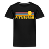 Pittsburgh, Pennsylvania Youth Shirt - Retro Sunrise Pittsburgh Kid's T-Shirt - black