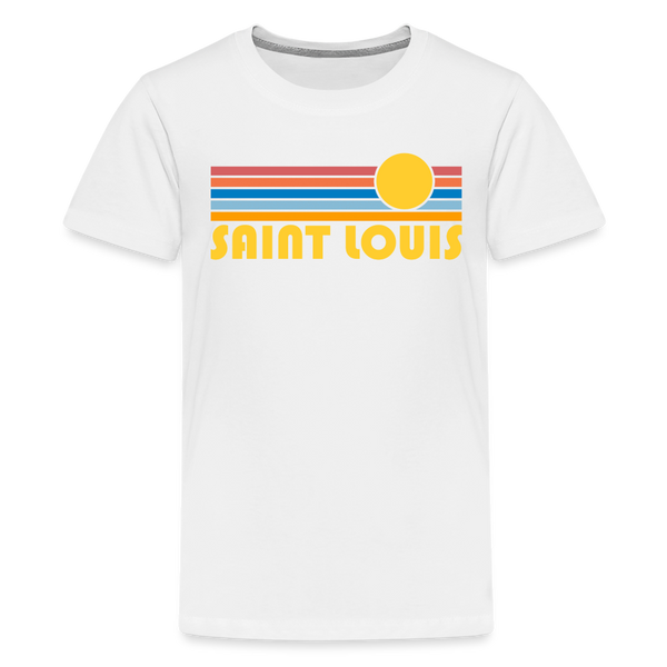 St. Louis, Missouri Youth Shirt - Retro Sunrise St. Louis Kid's T-Shirt - white