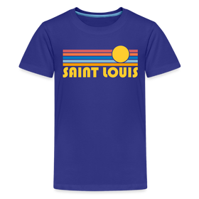 St. Louis, Missouri Youth Shirt - Retro Sunrise St. Louis Kid's T-Shirt - royal blue