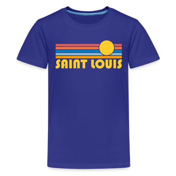 St. Louis, Missouri Youth Shirt - Retro Sunrise St. Louis Kid's T-Shirt - royal blue