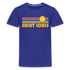 St. Louis, Missouri Youth Shirt - Retro Sunrise St. Louis Kid's T-Shirt - royal blue