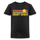 St. Louis, Missouri Youth Shirt - Retro Sunrise St. Louis Kid's T-Shirt - charcoal grey