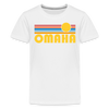 Omaha, Nebraska Youth Shirt - Retro Sunrise Omaha Kid's T-Shirt - white