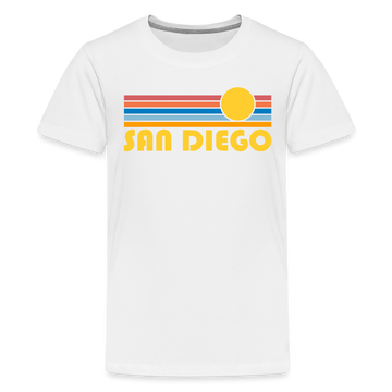 San Diego, California Youth Shirt - Retro Sunrise San Diego Kid's T-Shirt - white
