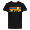 San Diego, California Youth Shirt - Retro Sunrise San Diego Kid's T-Shirt - black