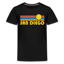 San Diego, California Youth Shirt - Retro Sunrise San Diego Kid's T-Shirt - black