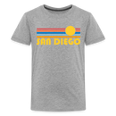 San Diego, California Youth Shirt - Retro Sunrise San Diego Kid's T-Shirt - heather gray