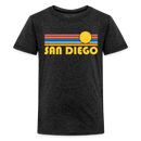 San Diego, California Youth Shirt - Retro Sunrise San Diego Kid's T-Shirt - charcoal grey