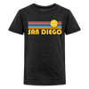 San Diego, California Youth Shirt - Retro Sunrise San Diego Kid's T-Shirt - charcoal grey
