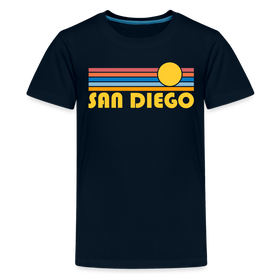 San Diego, California Youth Shirt - Retro Sunrise San Diego Kid's T-Shirt - deep navy