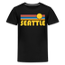 Seattle, Washington Youth Shirt - Retro Sunrise Seattle Kid's T-Shirt - black