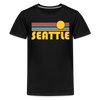 Seattle, Washington Youth Shirt - Retro Sunrise Seattle Kid's T-Shirt - black