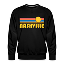 Premium Nashville, Tennessee Sweatshirt - Retro Sun Premium Men's Nashville Sweatshirt - black