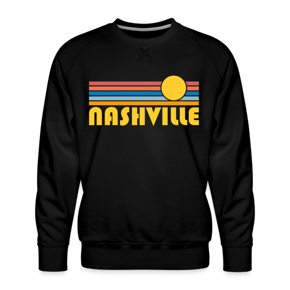 Premium Nashville, Tennessee Sweatshirt - Retro Sun Premium Men's Nashville Sweatshirt - black