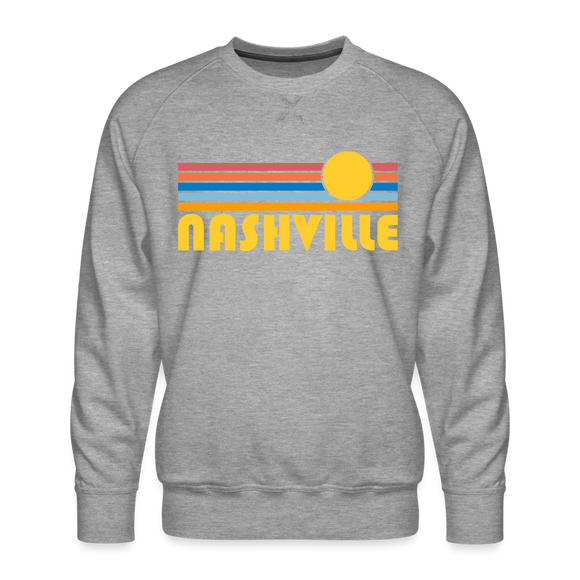 Premium Nashville, Tennessee Sweatshirt - Retro Sun Premium Men's Nashville Sweatshirt - heather grey