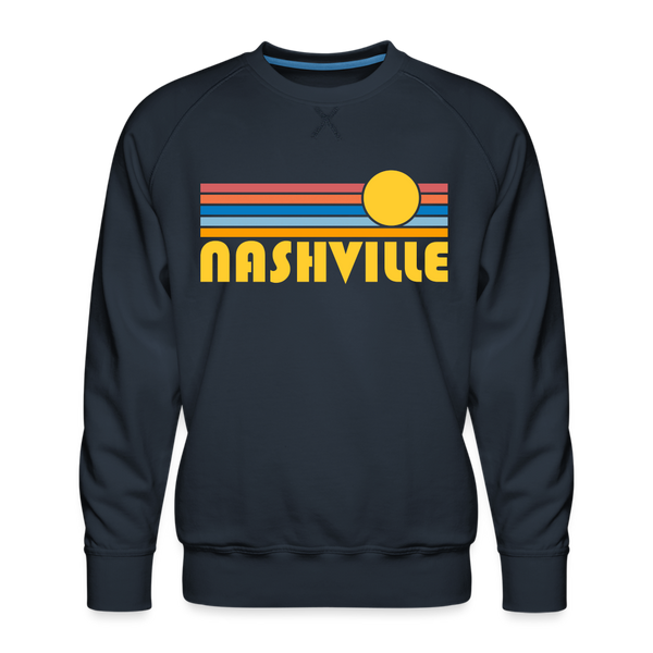 Premium Nashville, Tennessee Sweatshirt - Retro Sun Premium Men's Nashville Sweatshirt - navy
