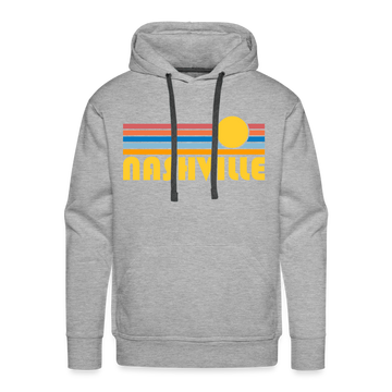 Premium Nashville, Tennessee Hoodie - Retro Sun Premium Men's Nashville Sweatshirt / Hoodie - heather grey