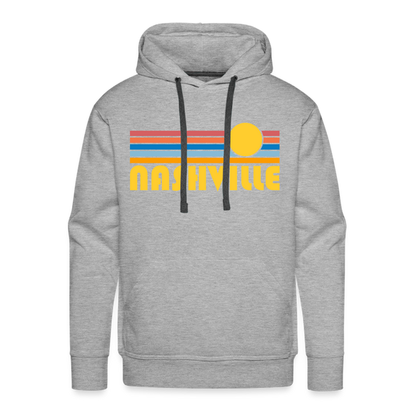 Premium Nashville, Tennessee Hoodie - Retro Sun Premium Men's Nashville Sweatshirt / Hoodie - heather grey