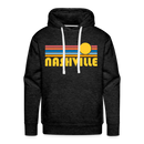 Premium Nashville, Tennessee Hoodie - Retro Sun Premium Men's Nashville Sweatshirt / Hoodie - charcoal grey