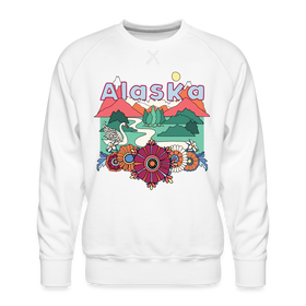 Premium Alaska Sweatshirt - Retro Boho Premium Men's Alaska Sweatshirt - white
