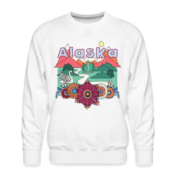 Premium Alaska Sweatshirt - Retro Boho Premium Men's Alaska Sweatshirt - white