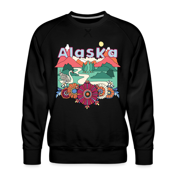 Premium Alaska Sweatshirt - Retro Boho Premium Men's Alaska Sweatshirt - black
