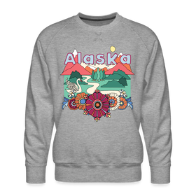 Premium Alaska Sweatshirt - Retro Boho Premium Men's Alaska Sweatshirt - heather grey