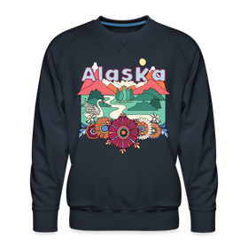 Premium Alaska Sweatshirt - Retro Boho Premium Men's Alaska Sweatshirt - navy