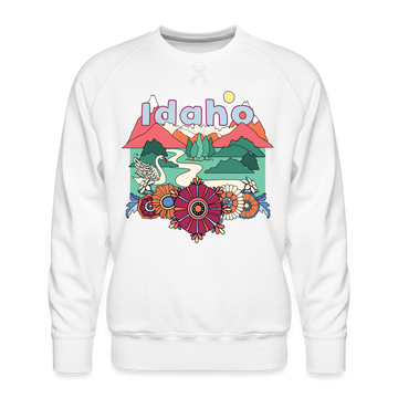 Premium Idaho Sweatshirt - Retro Boho Premium Men's Idaho Sweatshirt - white
