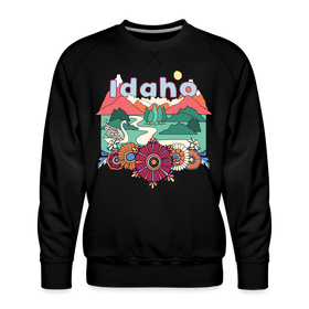 Premium Idaho Sweatshirt - Retro Boho Premium Men's Idaho Sweatshirt - black
