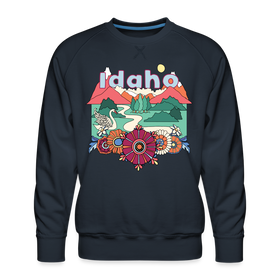 Premium Idaho Sweatshirt - Retro Boho Premium Men's Idaho Sweatshirt - navy