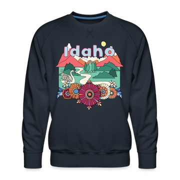 Premium Idaho Sweatshirt - Retro Boho Premium Men's Idaho Sweatshirt - navy