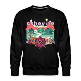Premium Asheville, North Carolina Sweatshirt - Retro Boho Premium Men's Asheville Sweatshirt - black