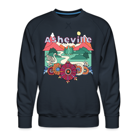 Premium Asheville, North Carolina Sweatshirt - Retro Boho Premium Men's Asheville Sweatshirt - navy