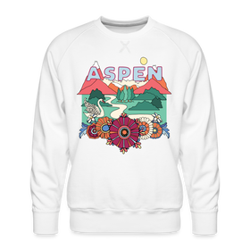 Premium Aspen, Colorado Sweatshirt - Retro Boho Premium Men's Aspen Sweatshirt - white