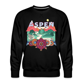 Premium Aspen, Colorado Sweatshirt - Retro Boho Premium Men's Aspen Sweatshirt - black