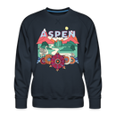Premium Aspen, Colorado Sweatshirt - Retro Boho Premium Men's Aspen Sweatshirt - navy