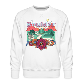 Premium Boulder, Colorado Sweatshirt - Retro Boho Premium Men's Boulder Sweatshirt - white