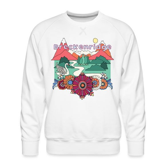 Premium Breckenridge, Colorado Sweatshirt - Retro Boho Premium Men's Breckenridge Sweatshirt - white