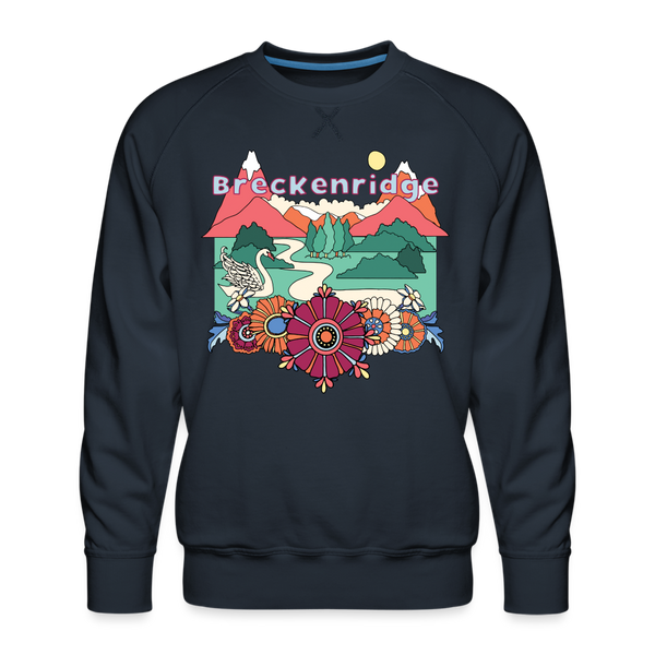 Premium Breckenridge, Colorado Sweatshirt - Retro Boho Premium Men's Breckenridge Sweatshirt - navy