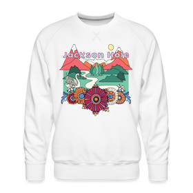 Premium Jackson Hole, Wyoming Sweatshirt - Retro Boho Premium Men's Jackson Hole Sweatshirt - white