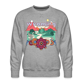 Premium Wyoming Sweatshirt - Retro Boho Premium Men's Wyoming Sweatshirt - heather grey
