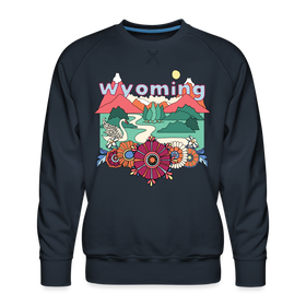 Premium Wyoming Sweatshirt - Retro Boho Premium Men's Wyoming Sweatshirt - navy