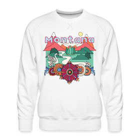 Premium Montana Sweatshirt - Retro Boho Premium Men's Montana Sweatshirt - white