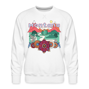 Premium Montana Sweatshirt - Retro Boho Premium Men's Montana Sweatshirt - white
